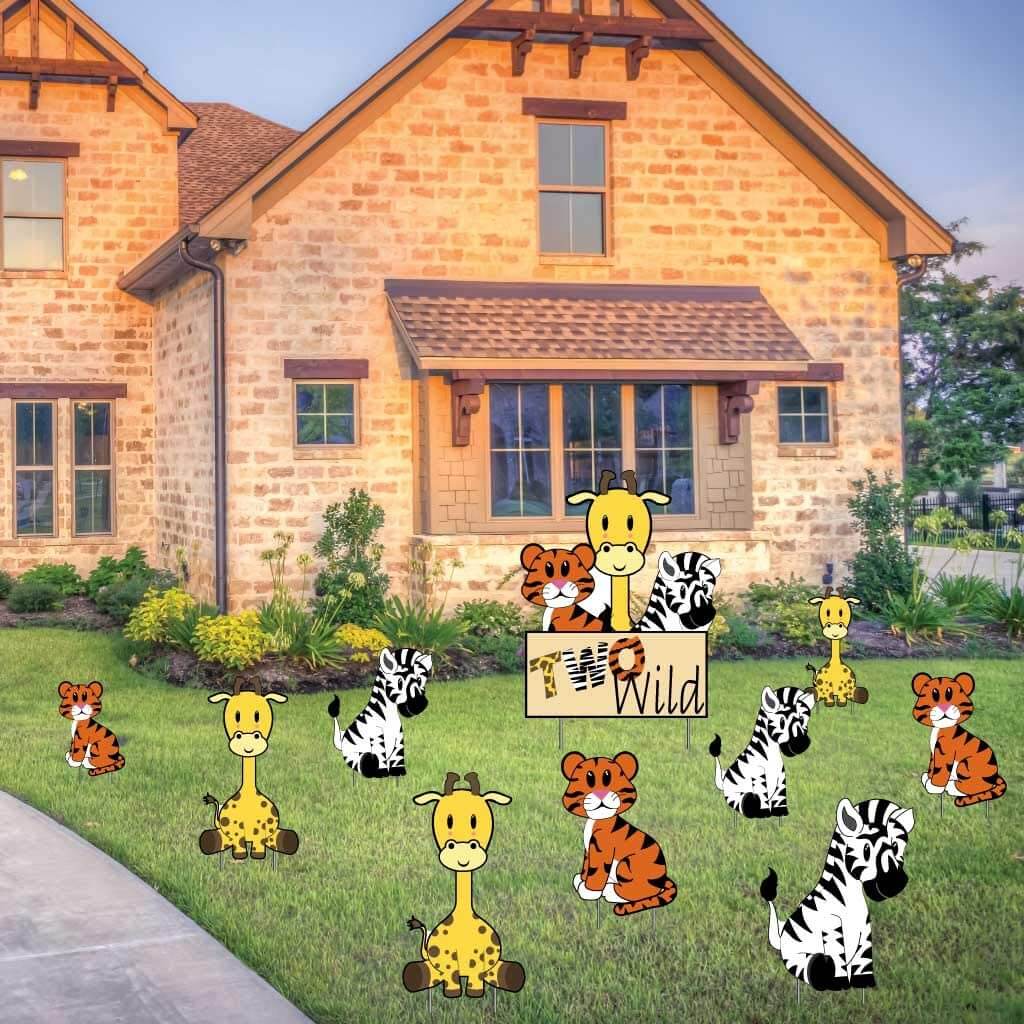 Two Wild Birthday Yard Decorations
