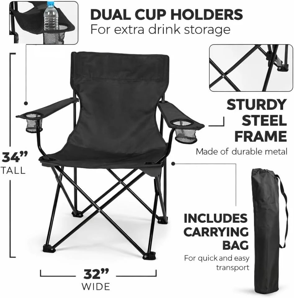 #1 Mom Black Folding Camping Chair - Image 2