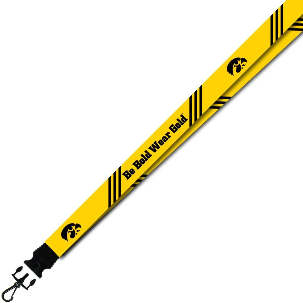 University of Iowa Striped Lanyard