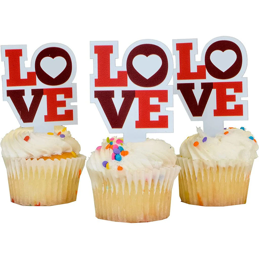 Valentines Cupcake Toppers (Love) - Image 4