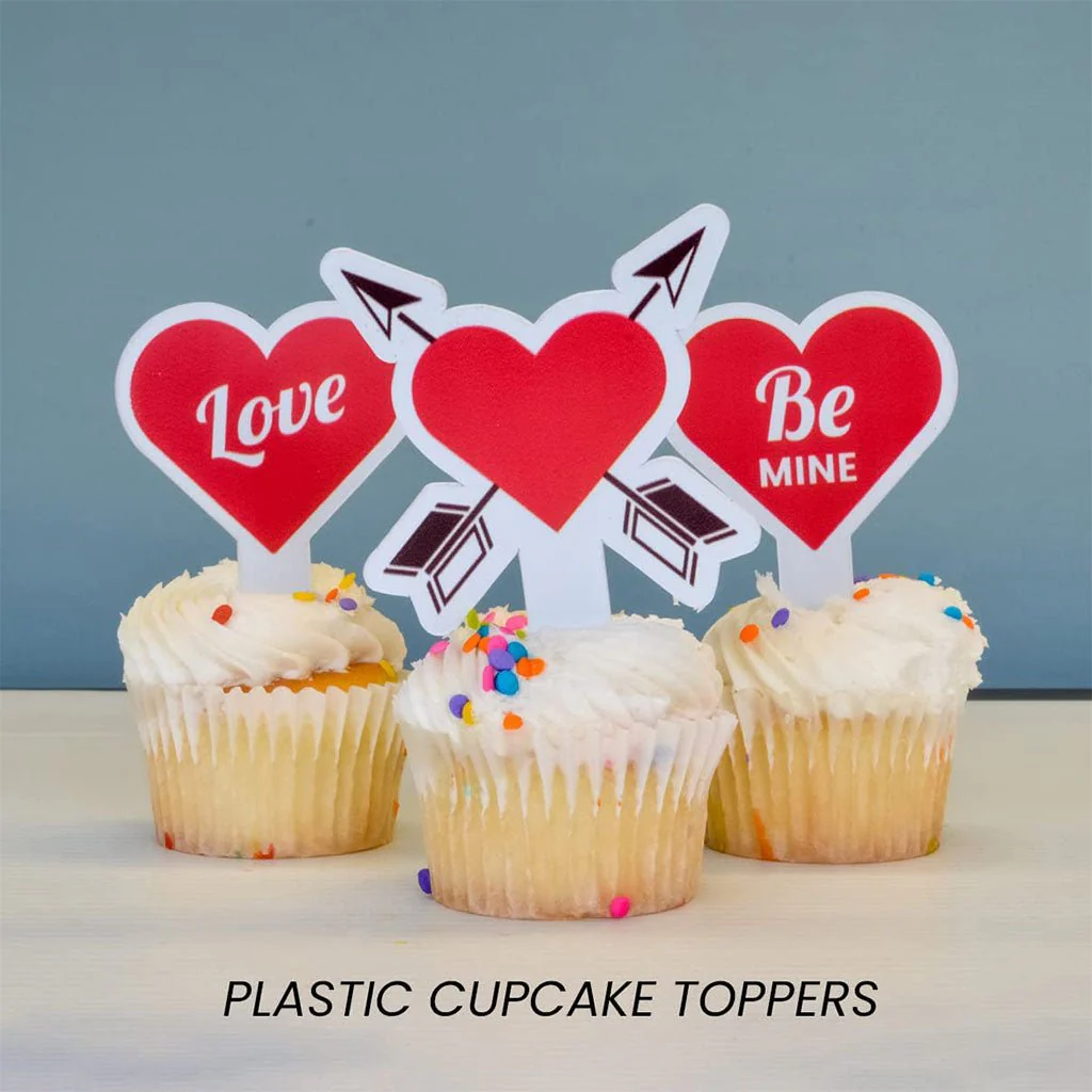 Valentines Cupcake Toppers (Red Heart & Arrow Love) - Image 3