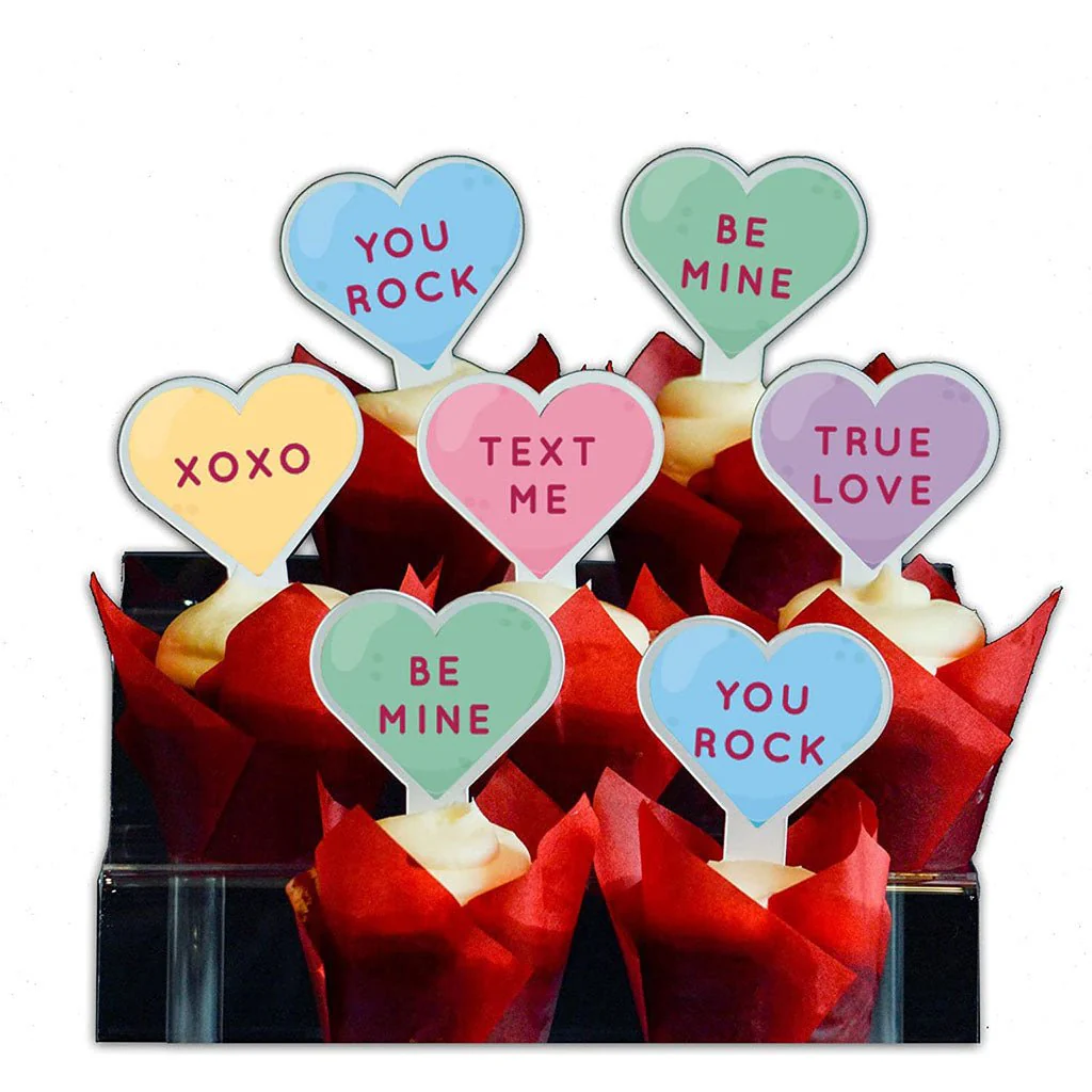 Valentine's Day Cupcake Toppers - Assorted Pack