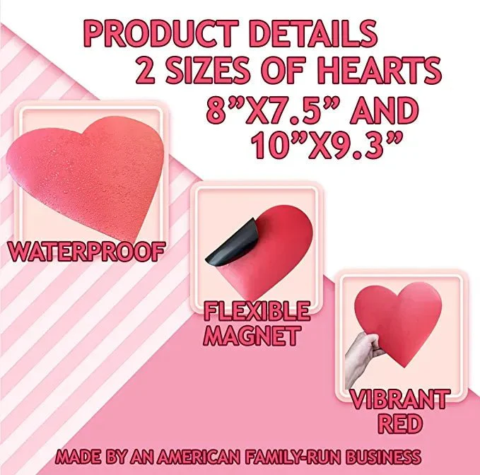 Valentine's Day Garage Magnets | Red Hearts - Image 2