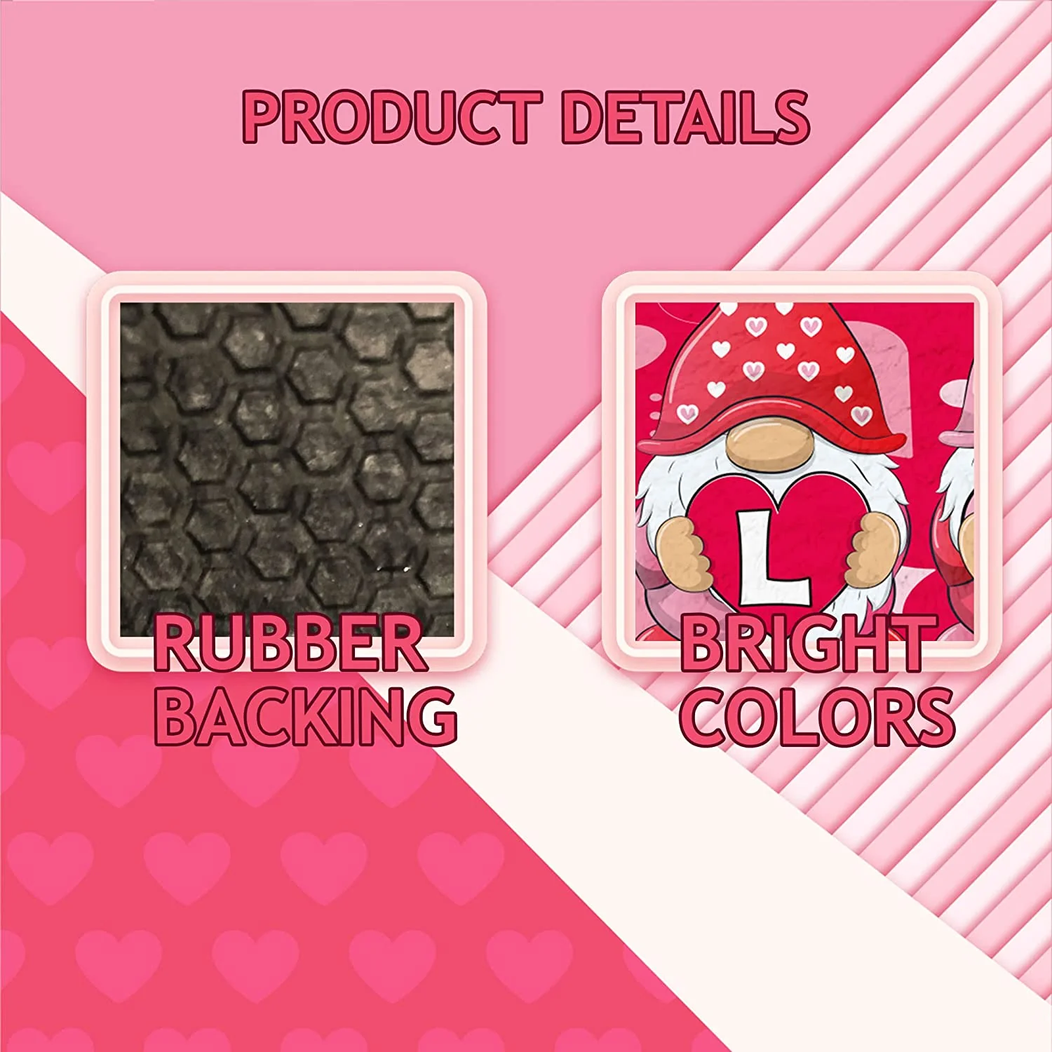 Valentine's Day Gnome Doormat - Image 3