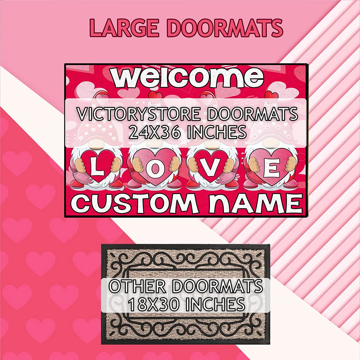 Valentine's Day Gnome Doormat - Image 4