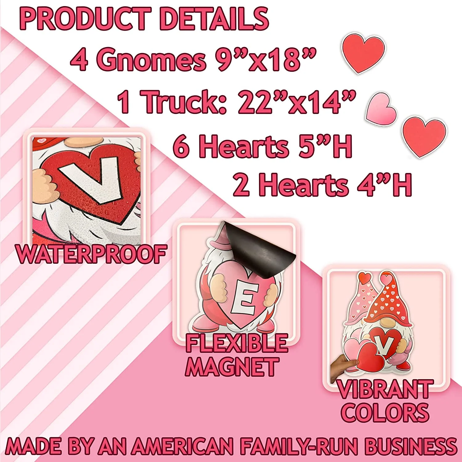 Valentine's Day Gnome Garage Door Magnets - Image 2