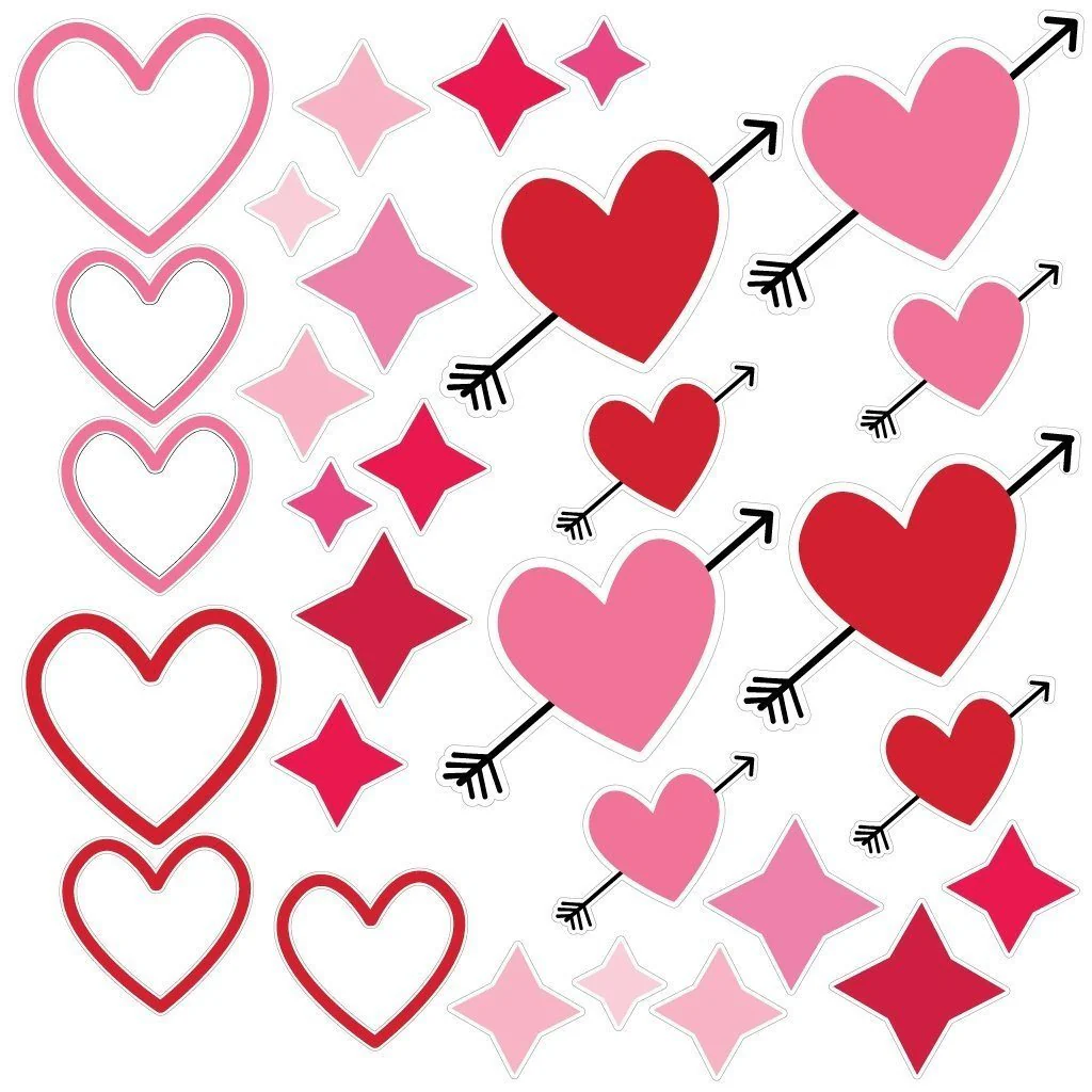 Valentine's Day Hanging Hearts and Sparkles Decorations - Image 2