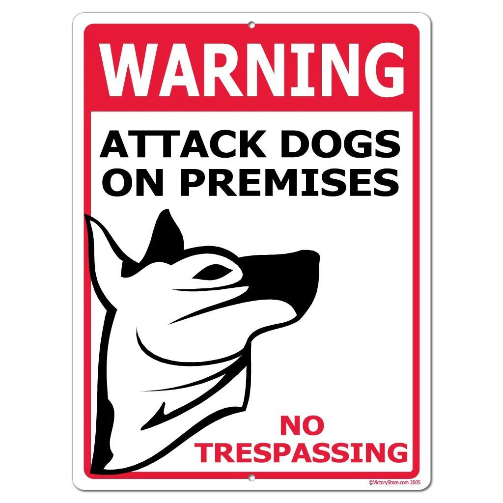 Attack Dogs On Premises Sign or Sticker - Image 3