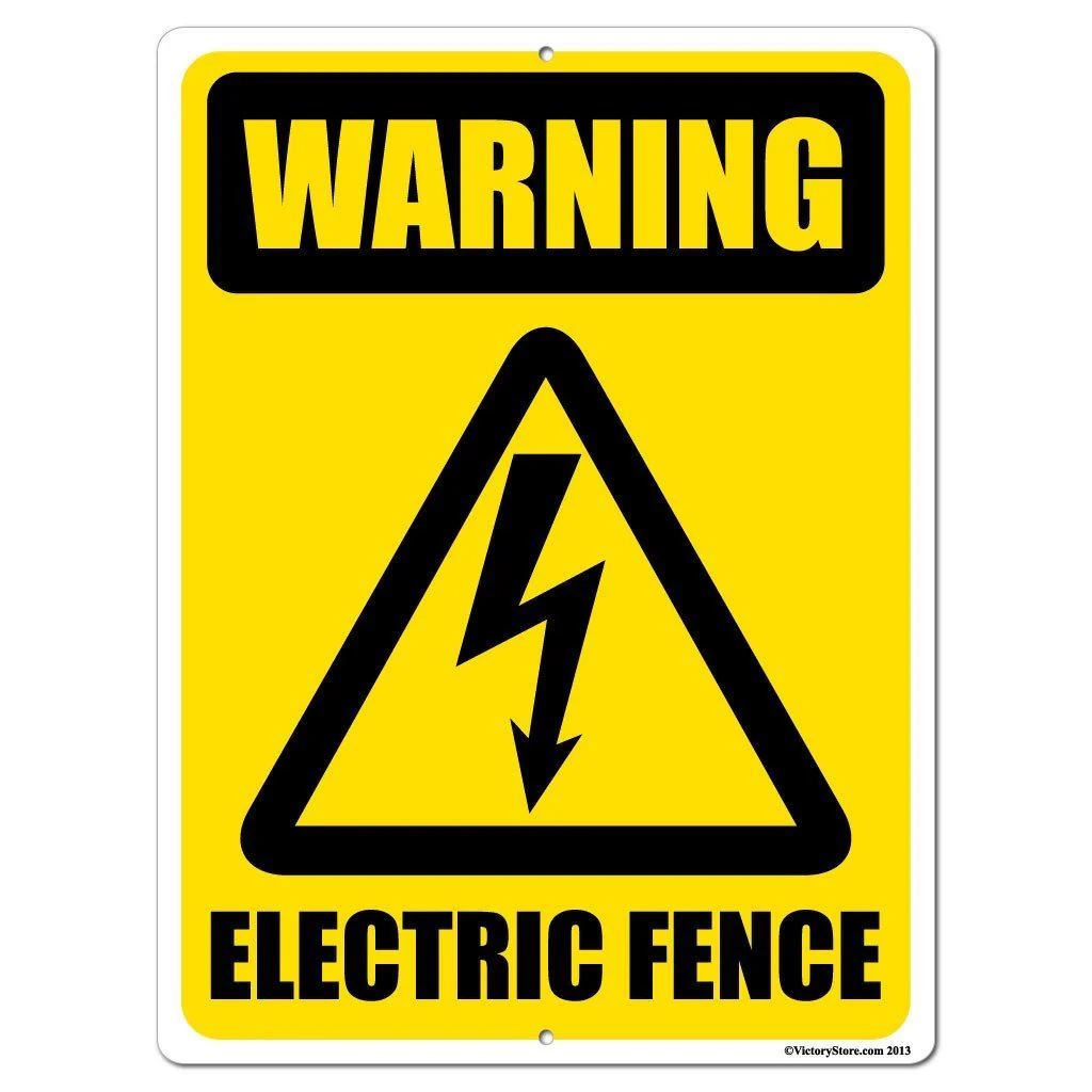 Warning Electric Fence Sign or Sticker - Image 2