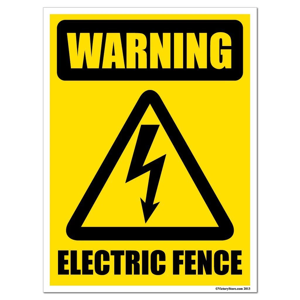 Warning Electric Fence Sign or Sticker - Image 4
