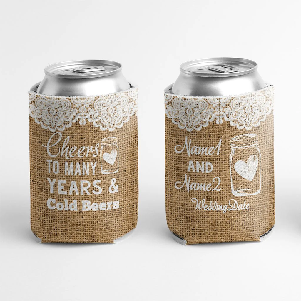 Custom Cheers to Many Years and Cold Beers Can Cooler - Image 2
