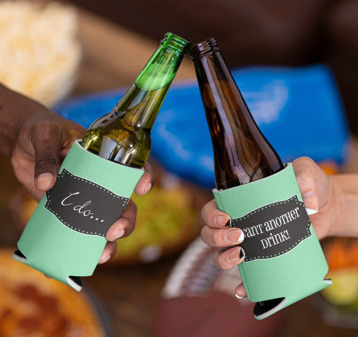 I do...want another drink! Wedding Can Coolers Set