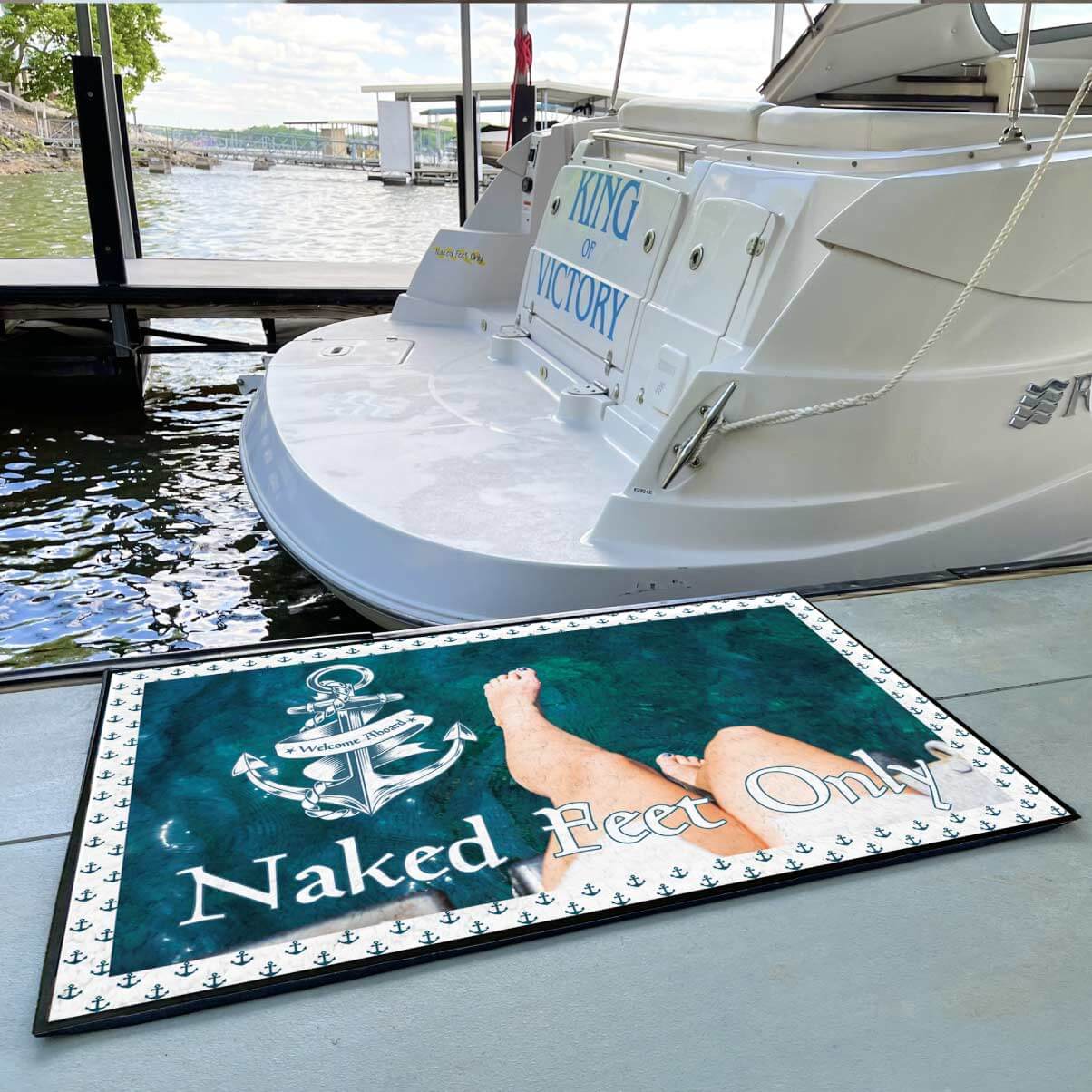 Welcome Aboard! Naked Feet Only Boat Mat - Image 3