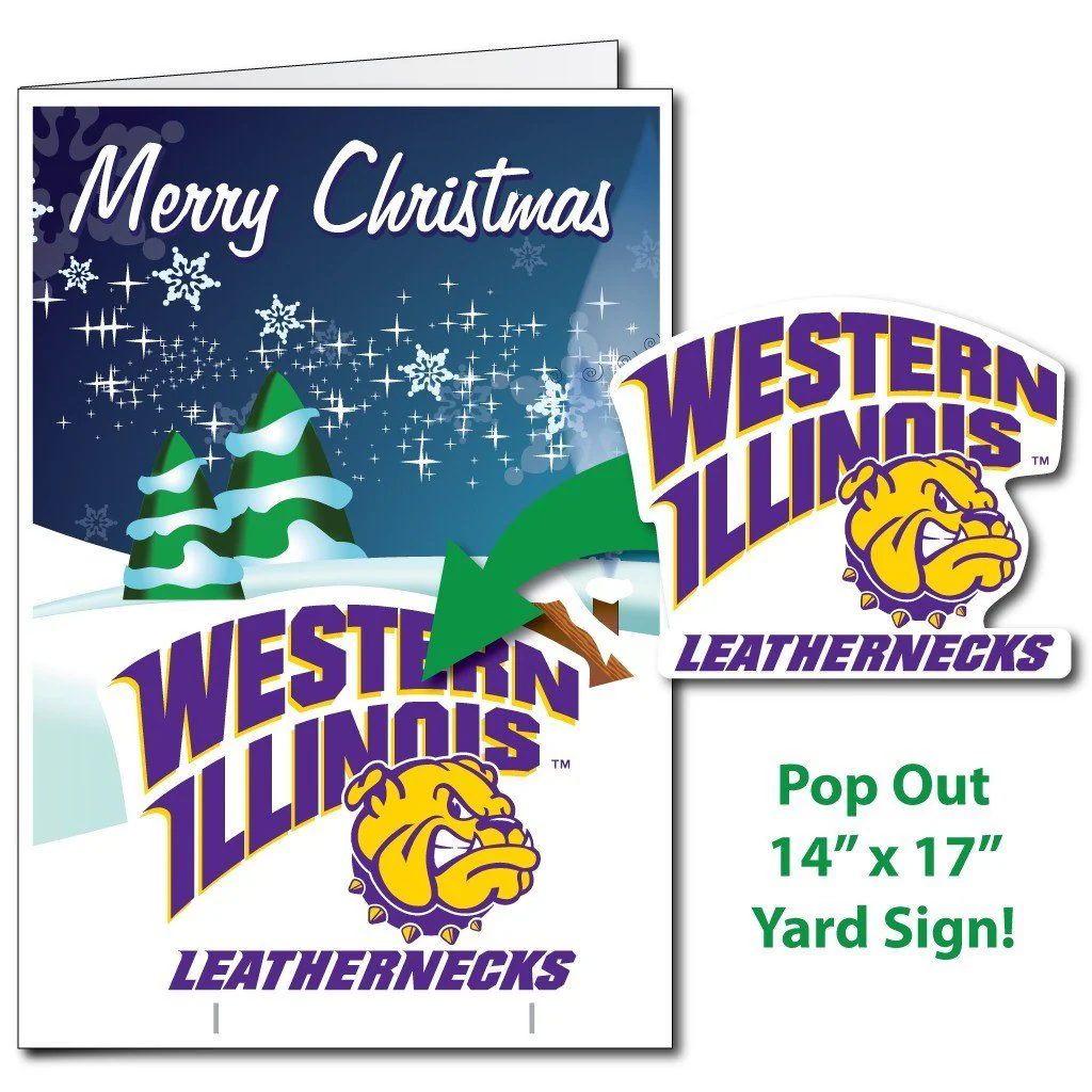 2'x3' Giant Western Illinois Christmas Greeting Card & Yard Sign - Image 3