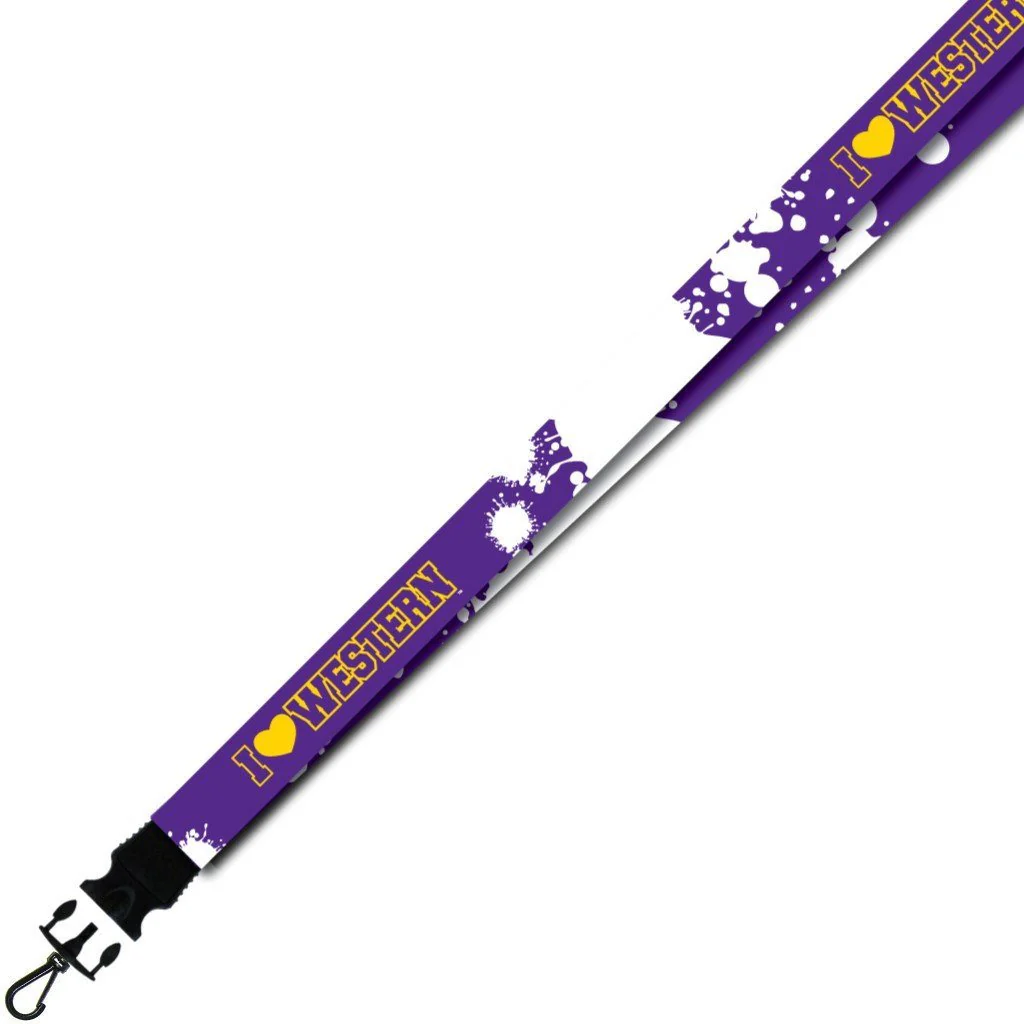 Western Illinois University Paint Splatter Lanyard