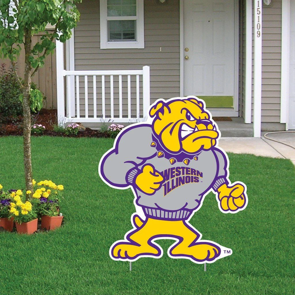 Western Illinois University Rockey Shaped Yard Sign