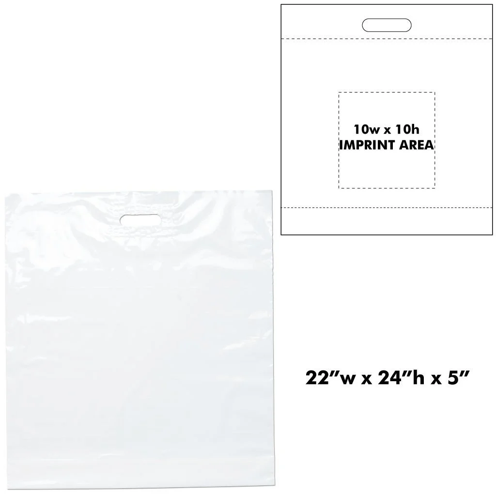 White Die Cut Plastic Bags - Image 4