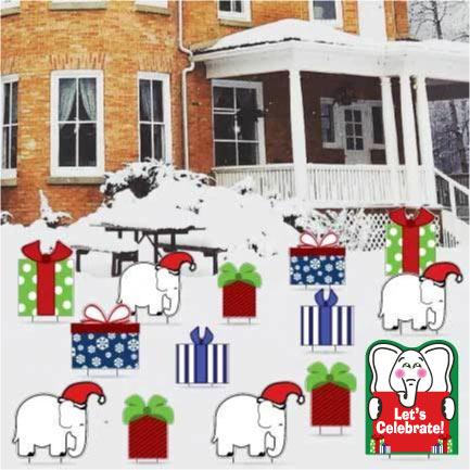 White Elephant Christmas Party Yard Decorations 14 piece set