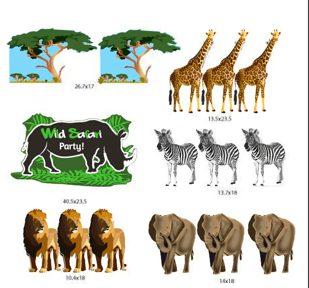 Wild Safari Birthday Yard Decorations 15 piece set - Image 3