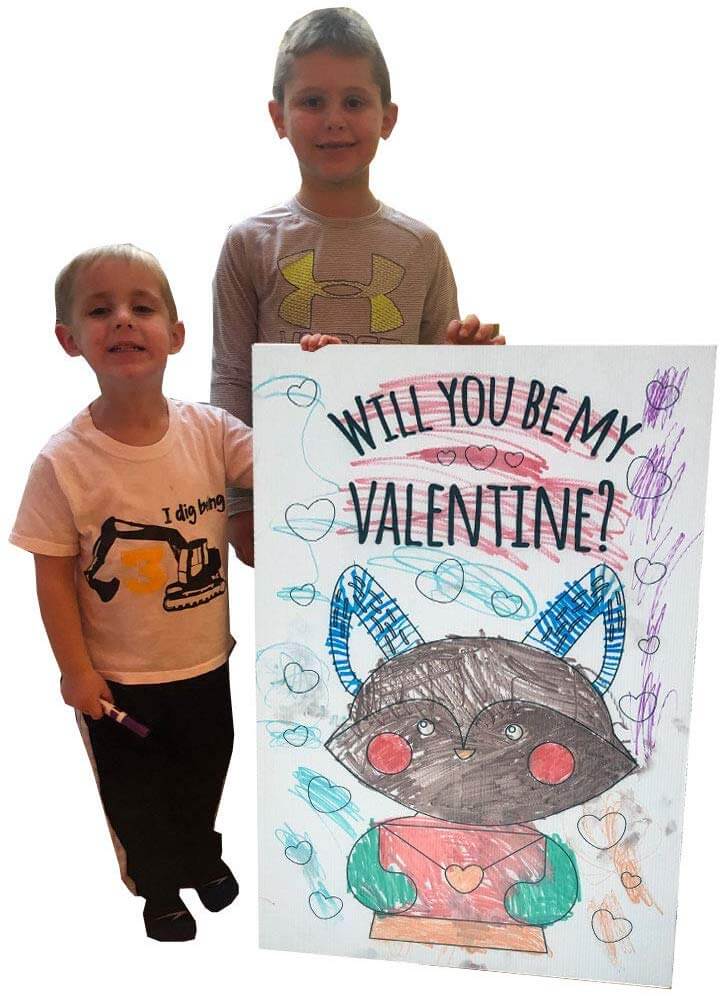 Giant Will You Be My Valentine Coloring Card