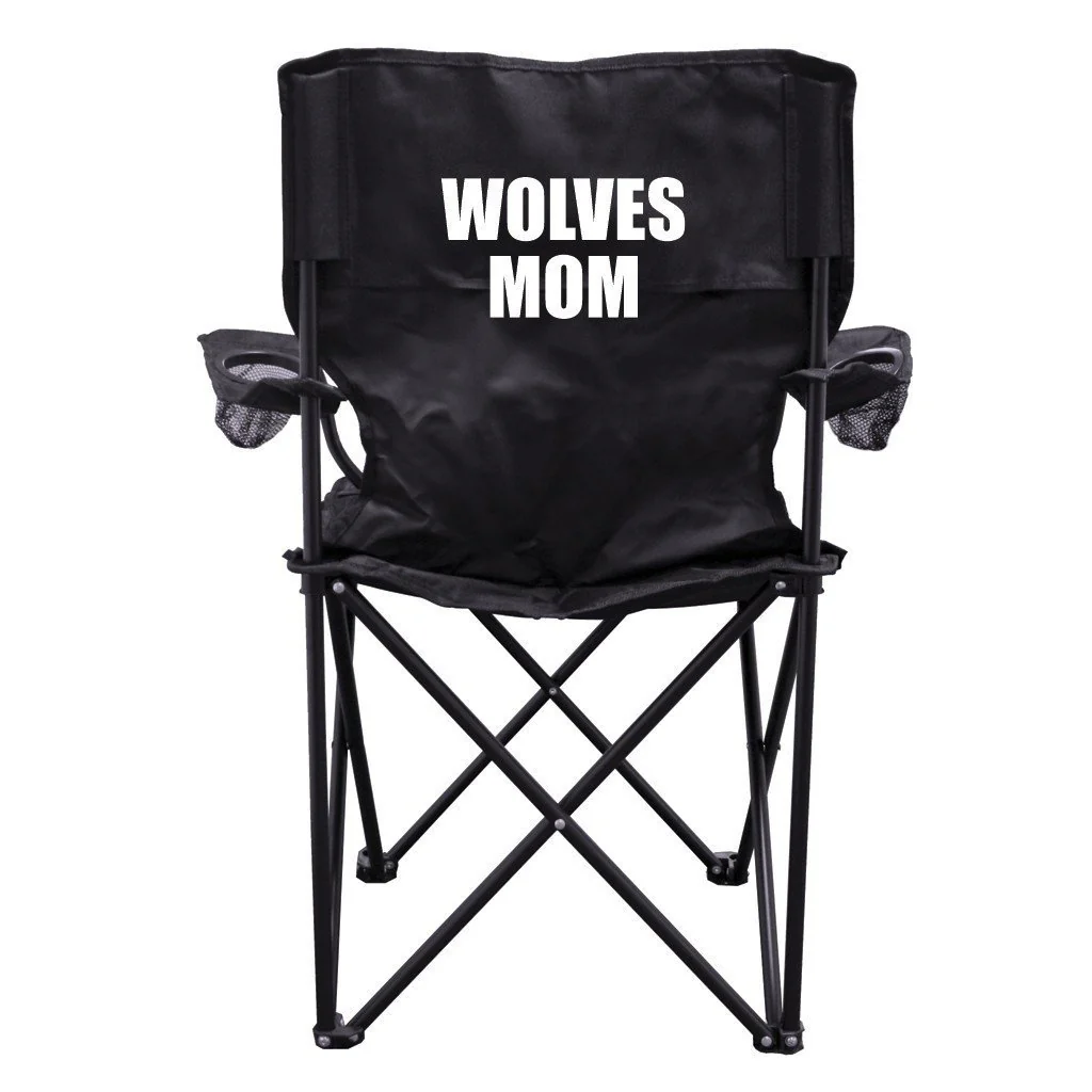 Wolves Mom Black Folding Camping Chair