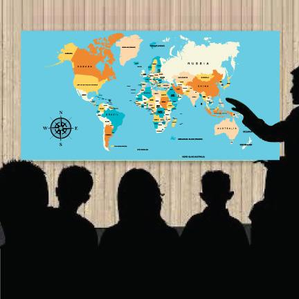World Map 4'x8' Foldable Corrugated Plastic Sign
