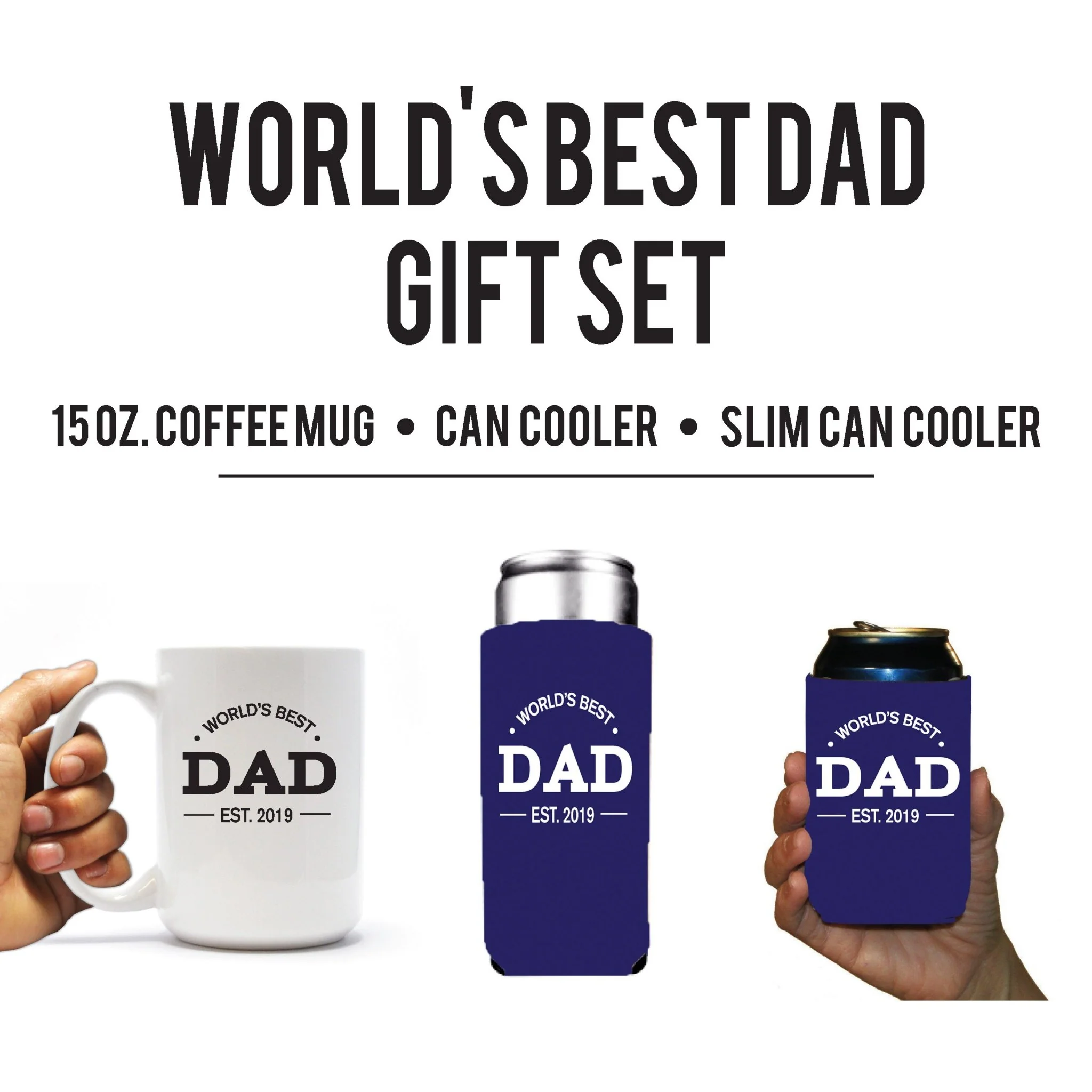 World's Best Dad Mug & Can Cooler Gift Pack