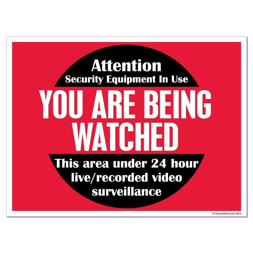You Are Being Watched Security Surveillance Sign or Sticker - Image 2
