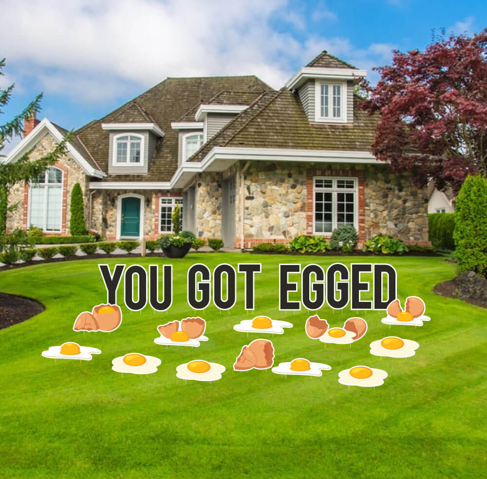 You Got Egged Yard Letter Decoration 23 pc set