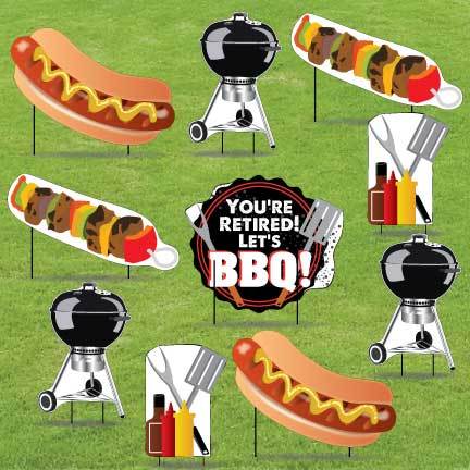 You're Retired Let's BBQ Yard Cards 10 piece set