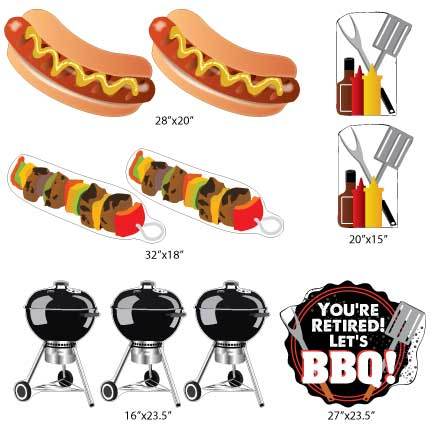 You're Retired Let's BBQ Yard Cards 10 piece set - Image 2